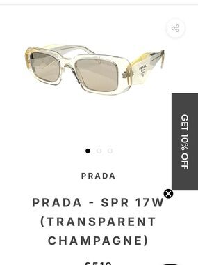 Prada Transparent Champagne Sunglasses with Gold Accents